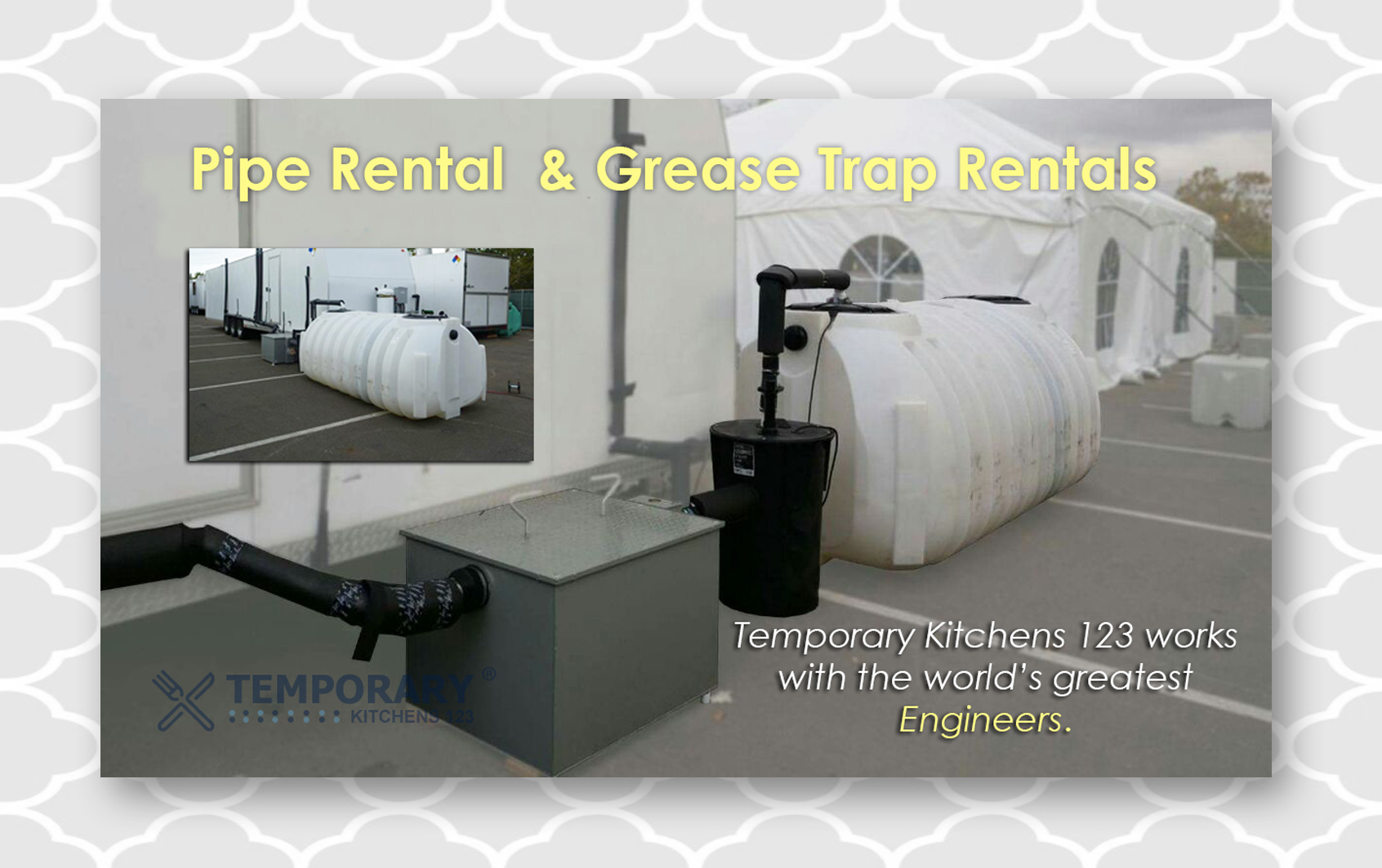 Grease Trap Pipe Rental Temporary Kitchens 123